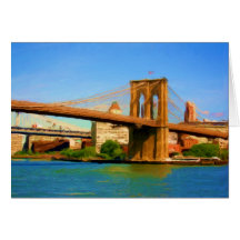 Peinture de pont de Brooklyn Carte De Vœux