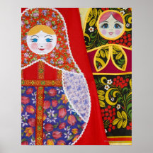 Peinture de poupée de Matryoshka de Russe Affiche