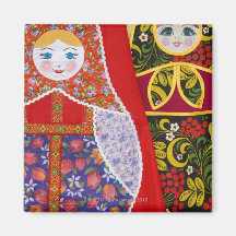 Peinture de poupée de Matryoshka de Russe Aimant