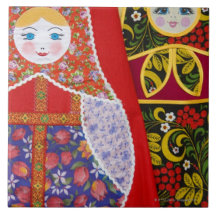 Peinture de poupée de Matryoshka de Russe Carreaux