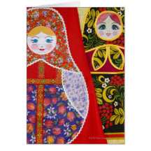 Peinture de poupée de Matryoshka de Russe Cartes De Vœux