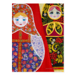 Peinture de poupée de Matryoshka de Russe Cartes Postales