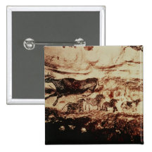 Peinture de roche d'une vache à saut badge