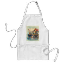 Peinture d'un bateau attaché à un quai tablier