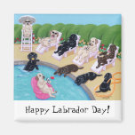 Peinture latérale de Labradors de partie de piscin Aimant