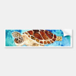 peinture marine d'aquarelle de vie marine de tortu adhésif pour voiture