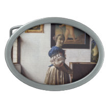 Peinture néerlandaise de Vermeer d'artiste Boucles De Ceinture Ovales