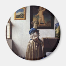 Peinture néerlandaise de Vermeer d'artiste Magnets Pour Réfrigérateur
