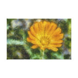 Peinture orange de fleur toiles tendues sur châssis