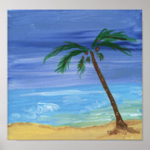 peinture paisible de paysage marin par Halima Affiche