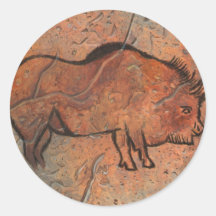 Peinture préhistorique autocollant rond