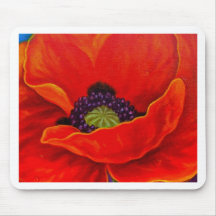 Peinture rouge de fleur de pavot - multi tapis de souris