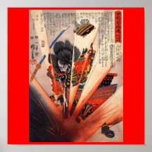 Peinture samouraï, circa 1800's poster
