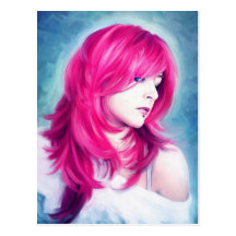 Peinture sensuelle principale rose de portrait d'h cartes postales