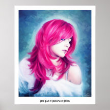 Peinture sensuelle principale rose de portrait d'h posters