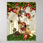 Peinture sous l'art d'imaginaire de Bush de fraise Affiche