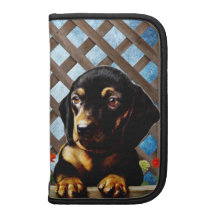 PEINTURE VINTAGE DE CHIOT DE TECKEL AGENDA