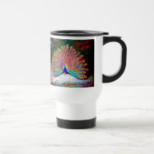 Peinture vintage de paon tasse à café