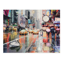 Pélican de "détour" dans l'aquarelle de New York Cartes Postales