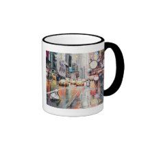 Pélican de "détour" dans l'aquarelle de New York Tasses À Café