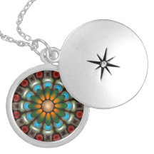 Pendentif abstrait floral mignon d'argent d'art de
