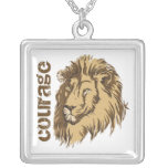 Pendentif argenté fait sur commande de courage fai