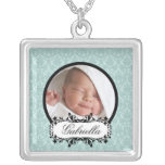 Pendentif bleu de damassé de nouveau de bébé de co