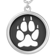 Pendentif d'empreinte de patte de loup blanc
