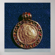 Pendentif d'or sous forme de pièce de monnaie affiches
