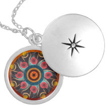 Pendentif floral d'argent d'art de vecteur d'abrég
