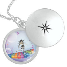 Pendentif N d'argent sterling de nymphe de piano d
