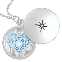 Pendentif orné de bijoux bleu d'argent sterling de