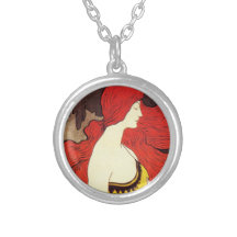 Pendentif rond de collier roux de beauté