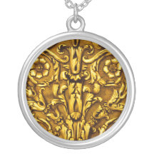 Pendentif rond de Flourish d'or