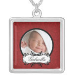 Pendentif rouge de damassé de nouveau de bébé de c