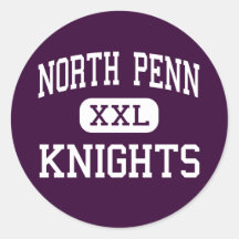 Penn du nord - chevaliers - haut - Lansdale Autocollant Rond