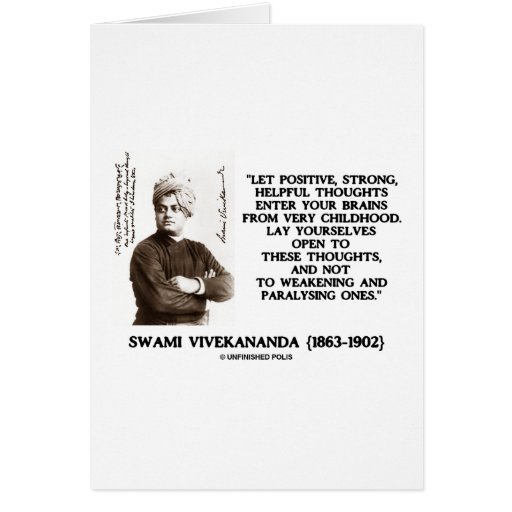Pensées utiles fortes positives de Vivekananda de  Carte De Vœux