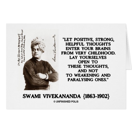 Pensées utiles fortes positives de Vivekananda de  Carte De Vœux