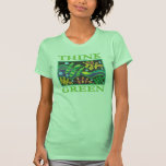 Pensez ambiant vert t-shirts