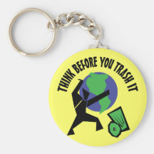 Pensez avant que vous Trash le Porte-clés