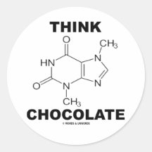 Pensez le chocolat (la chimie de molécule de théob autocollant rond