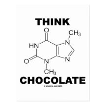 Pensez le chocolat (la chimie de molécule de théob cartes postales