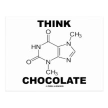 Pensez le chocolat (la chimie de molécule de théob cartes postales