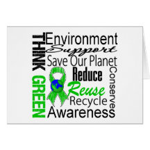 Pensez le collage vert d'environnement carte
