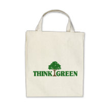Pensez le sac fourre - tout vert