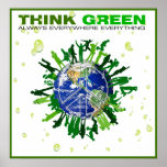 Pensez le vert : Planète paisible Poster