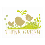 Pensez les produits mignons verts ! cartes postales