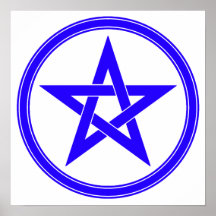 Pentagone étoilé bleu de pentagramme posters