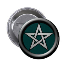 Pentagone étoilé de gris argenté sur le vert de Dr Badge