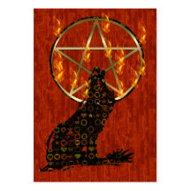 Pentagone étoilé de loup cartes de visite professionnelles